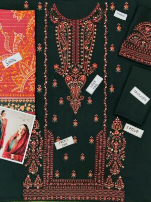 HUSSAIN REHAR 3PC DHANAK FABRIC - UNSTICHED (WINTER COLLECTION)