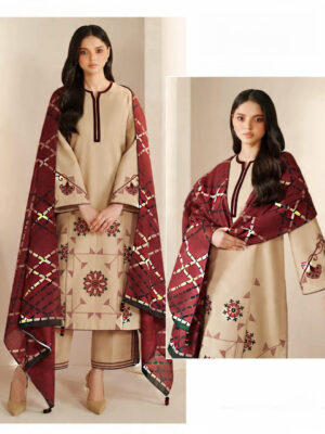 JAZMIN 3PC DHANAK PREMIUM QUALITY - UNSTICHED (WINTER COLLECTION)