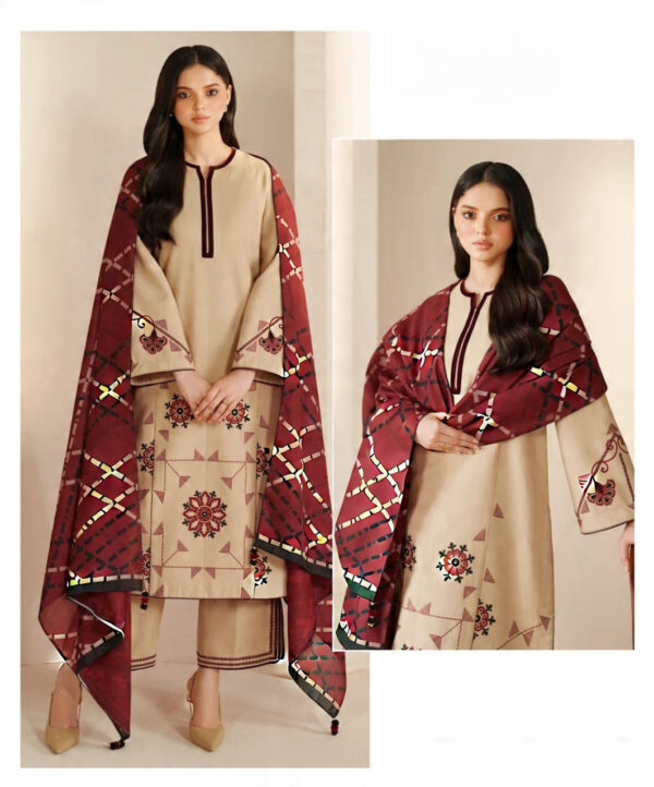 JAZMIN 3PC DHANAK PREMIUM QUALITY - UNSTICHED (WINTER COLLECTION)