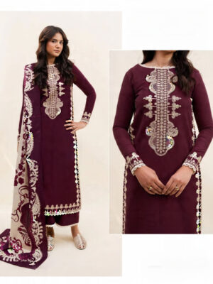 BAROQUE 3PC DHANAK PREMIUM QUALITY - UNSTICHED (WINTER COLLECTION)