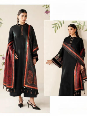 Winter Classic – Dhanak 3PC With Embroidered Neck Patch