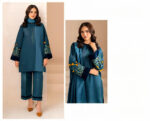 Winter Grace – Dhanak 3PC With Embroidered Sleeves & Neck Patch