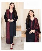 Winter Elegance – Dhanak 3PC With Neck & Sleeve Embroidery