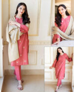 Winter Luxe Charm – Dhanak 3PC With Full Embroidery