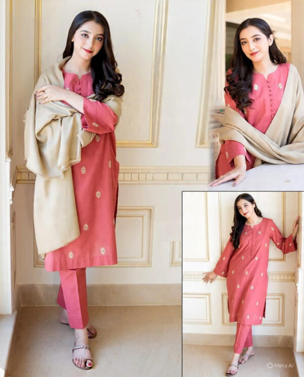 Winter Luxe Charm – Dhanak 3PC With Full Embroidery