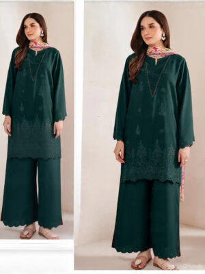 Chickenkari Winter Elegance – Dhanak 3PC With Full Chickenkari Embroidery