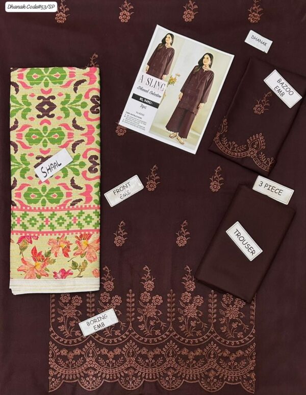 Chickenkari Winter Grace – Dhanak 3PC With Full Chickenkari Embroidery