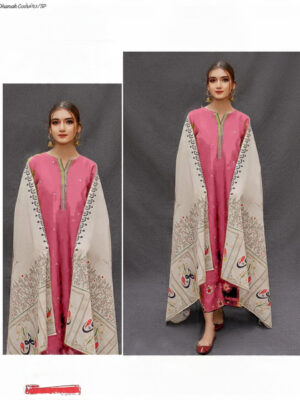 Winter Royale Elegance – Dhanak 3PC With Full Embroidery & Neck Patch