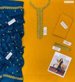 Winter Grace Luxe – Dhanak 3PC With Neck Patch & Embroidered Shawl