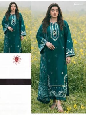 Winter Elegance – Dhanak 3PC With Full Embroidery