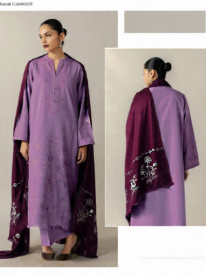 Winter Royalty – Dhanak 3PC With Full Embroidery & Embroidered Shawl