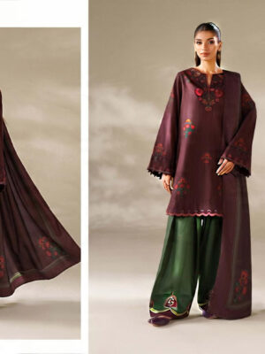 Winter Royale – Dhanak 3PC With Full Embroidery & Pashmina Wool Dupatta