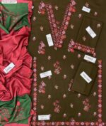 Winter Charm – Dhanak 3PC With Full Embroidery & Pashmina Wool Dupatta