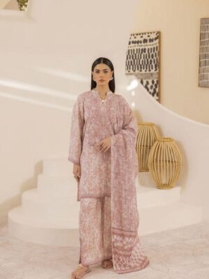 Summer Grace - Lawn 3PC With 4 Side Lace Dupatta