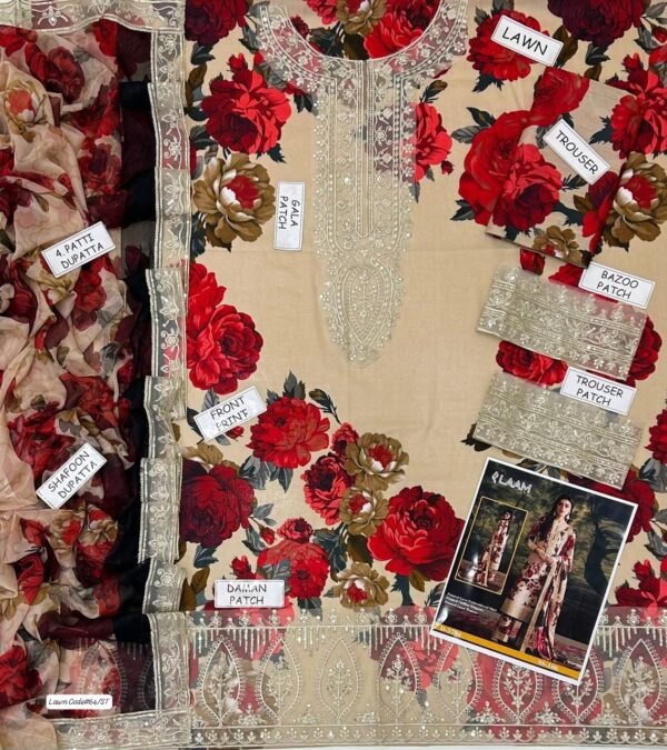 Summer Charm Deluxe - Lawn 3PC With Ready To Wear Dupatta