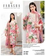 Summer Fashion - Lawn 3PC With Ready To Wear 4 Side Lace Dupatta