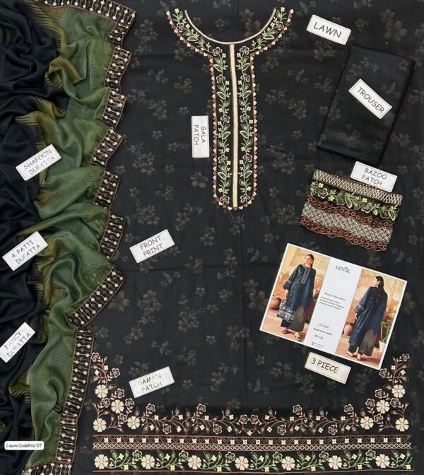 Summer Charm - Lawn 3PC With Patches & 4 Side Ready To Wear Dupatta