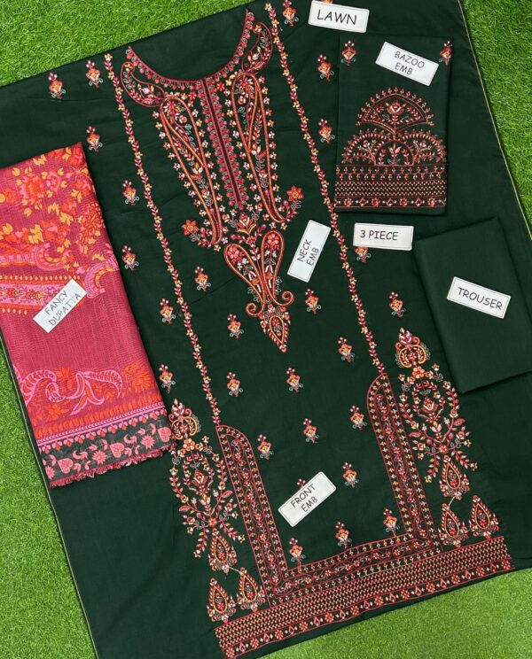 Summer Charm Deluxe - Lawn 3PC Full EMB With Fancy Monarch Dupatta