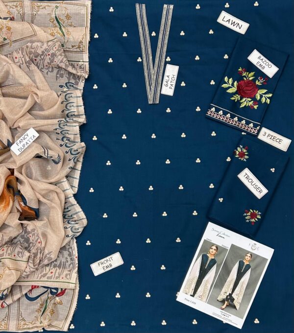 Summer Grace - Lawn 3PC EMB With Fully EMB Shirt & Trouser