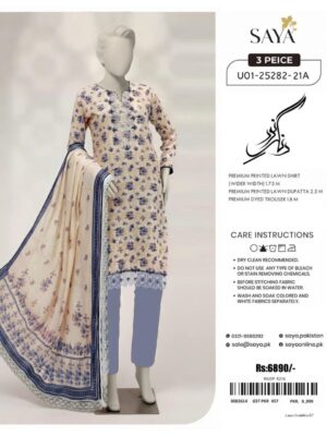 Summer Season Fashion - Bana Dora Lawn 3PC With Patches & Dyed Trouser