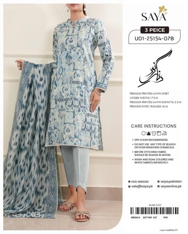 Summer Season Fashion - Bana Dora Lawn 3PC With Patches & Dyed Trouser
